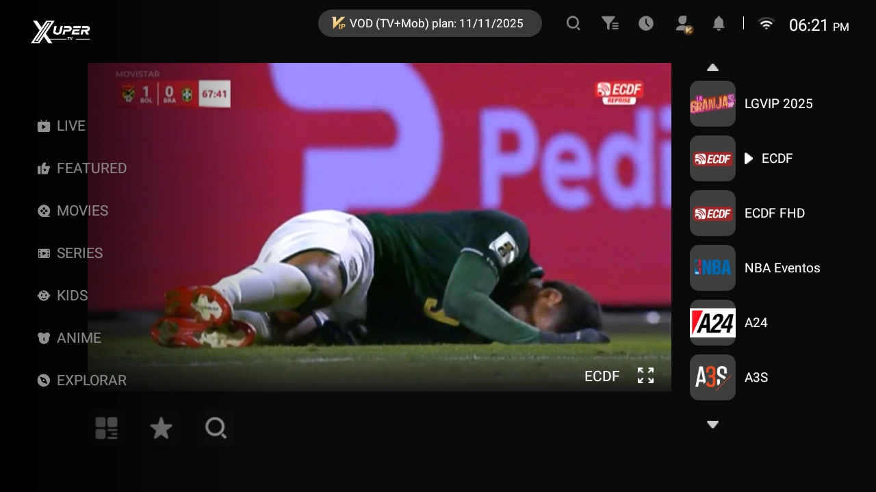 Shabakaty TV live match screen for playback troubleshooting